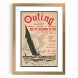 Vintage Outing August Poster – Retro Sailing Travel Art