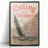 Vintage Outing August Poster – Retro Sailing Travel Art