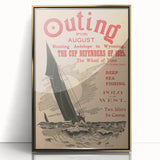 Vintage Outing August Poster – Retro Sailing Travel Art