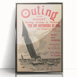 Vintage Outing August Poster – Retro Sailing Travel Art