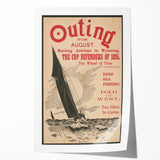 Vintage Outing August Poster – Retro Sailing Travel Art