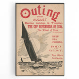 Vintage Outing August Poster – Retro Sailing Travel Art