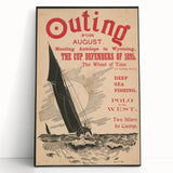 Vintage Outing August Poster – Retro Sailing Travel Art