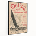 Vintage Outing August Poster – Retro Sailing Travel Art