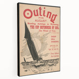 Vintage Outing August Poster – Retro Sailing Travel Art
