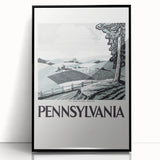 Vintage Pennsylvania Travel Poster – Retro Landscape Art