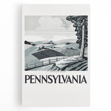 Vintage Pennsylvania Travel Poster – Retro Landscape Art