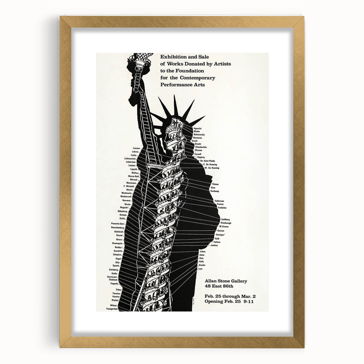 Vintage Liberty Spiral Art Poster – Retro Performance Art Wall Art