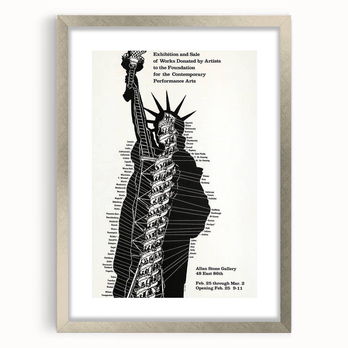 Vintage Liberty Spiral Art Poster – Retro Performance Art Wall Art