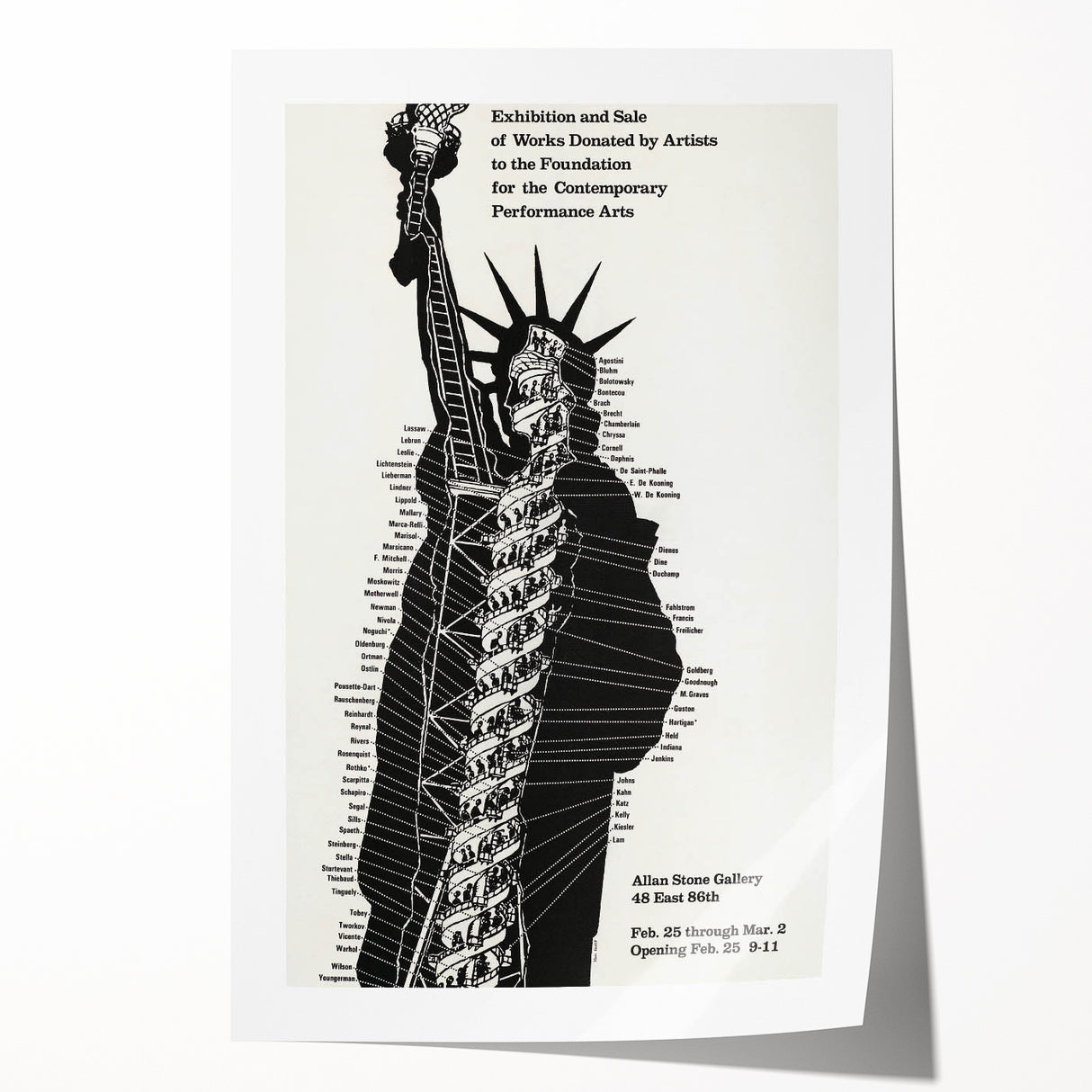 Vintage Liberty Spiral Art Poster – Retro Performance Art Wall Art