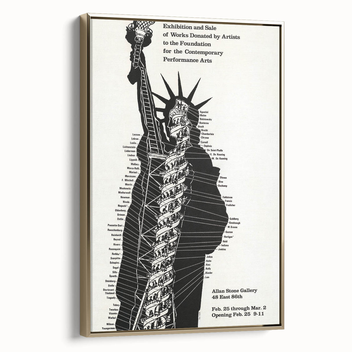 Vintage Liberty Spiral Art Poster – Retro Performance Art Wall Art