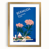 Vintage Bermuda Travel Poster – Retro Oleander Time Wall Art