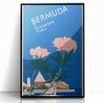Vintage Bermuda Travel Poster – Retro Oleander Time Wall Art