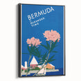 Vintage Bermuda Travel Poster – Retro Oleander Time Wall Art