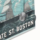 Vintage Ship Illustration Poster - Boston Harbor Maritime Art