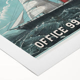 Vintage Ship Illustration Poster - Boston Harbor Maritime Art