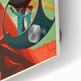 Vintage Cable Car Adventure Poster – Retro Scenic Travel Art