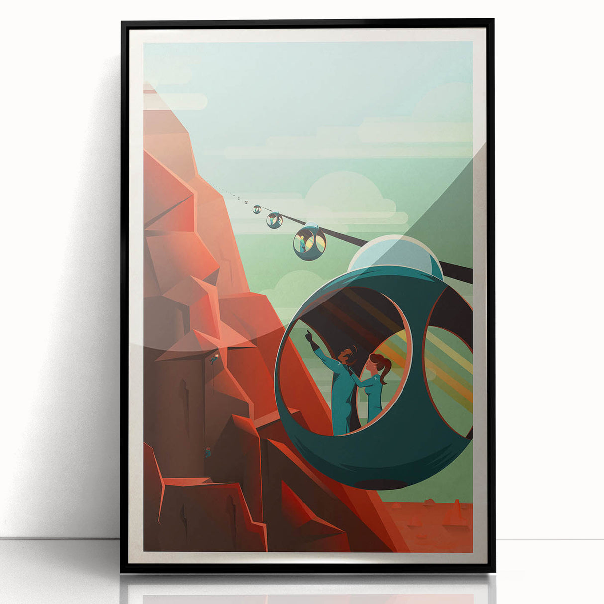 Vintage Cable Car Adventure Poster – Retro Scenic Travel Art