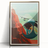 Vintage Cable Car Adventure Poster – Retro Scenic Travel Art