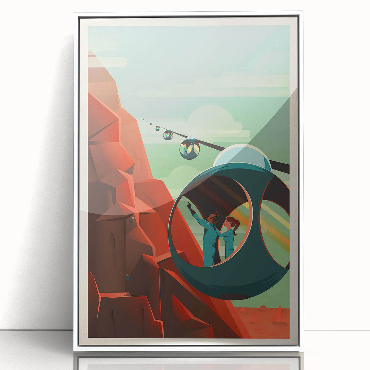 Vintage Cable Car Adventure Poster – Retro Scenic Travel Art