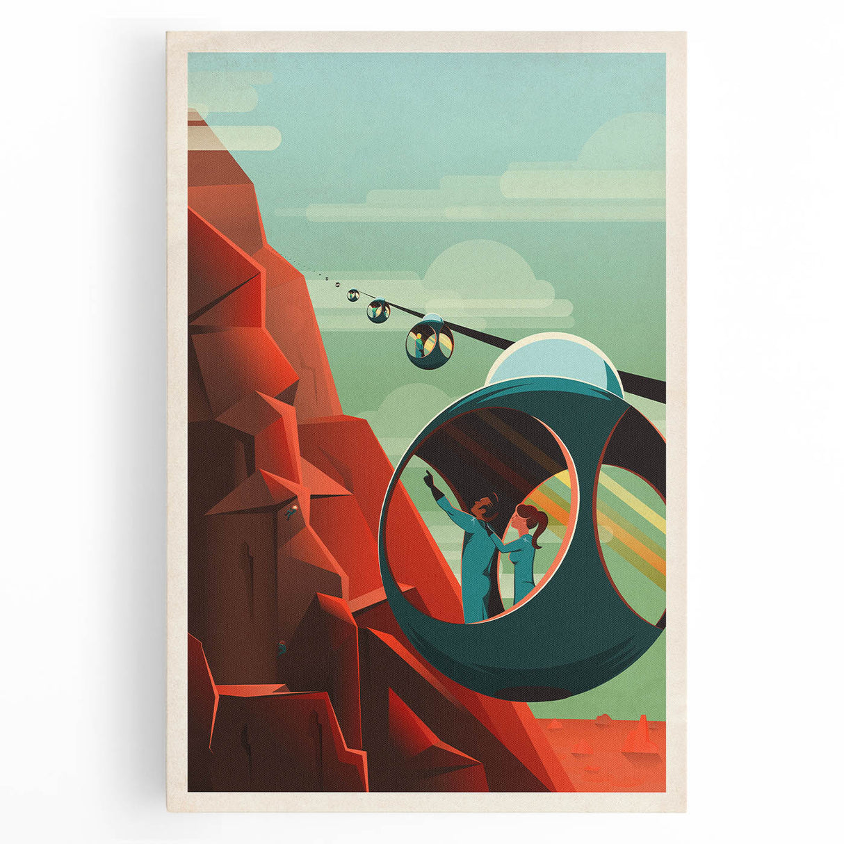 Vintage Cable Car Adventure Poster – Retro Scenic Travel Art