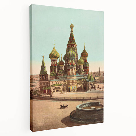 Vintage St. Basil's Cathedral Poster – Retro Moscow Travel Art