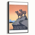 Vintage National Parks Wildlife Poster – Retro Bighorn Sheep Art