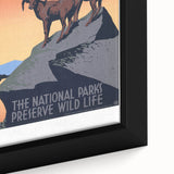 Vintage National Parks Wildlife Poster – Retro Bighorn Sheep Art