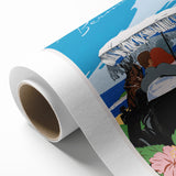 Vintage Bermuda Travel Poster – Retro Couple with Umbrella Art