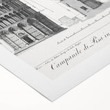 Vintage Leaning Tower of Pisa Blueprint Poster – Retro Architecture Art