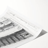 Vintage Leaning Tower of Pisa Blueprint Poster – Retro Architecture Art