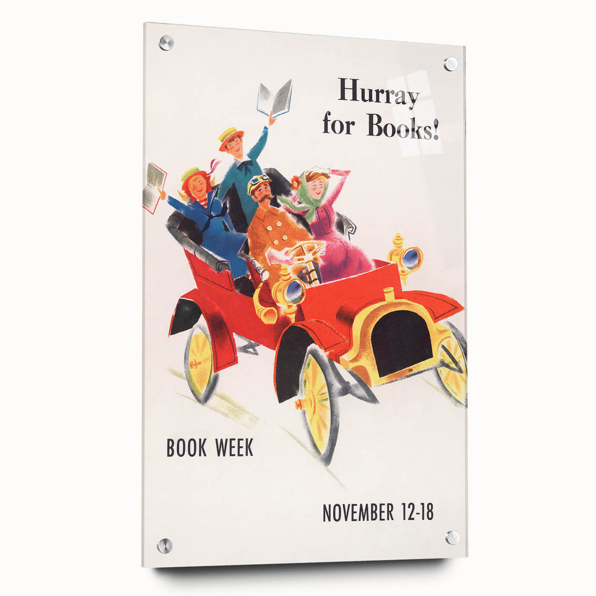 Vintage Book Week Poster – Hurray for Books Retro Art