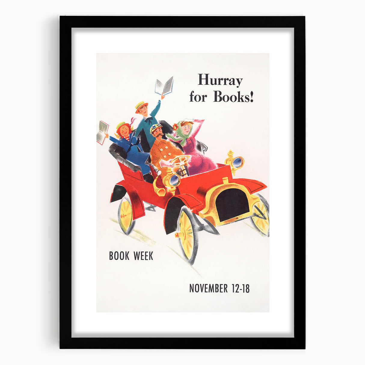 Vintage Book Week Poster – Hurray for Books Retro Art