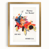 Vintage Book Week Poster – Hurray for Books Retro Art