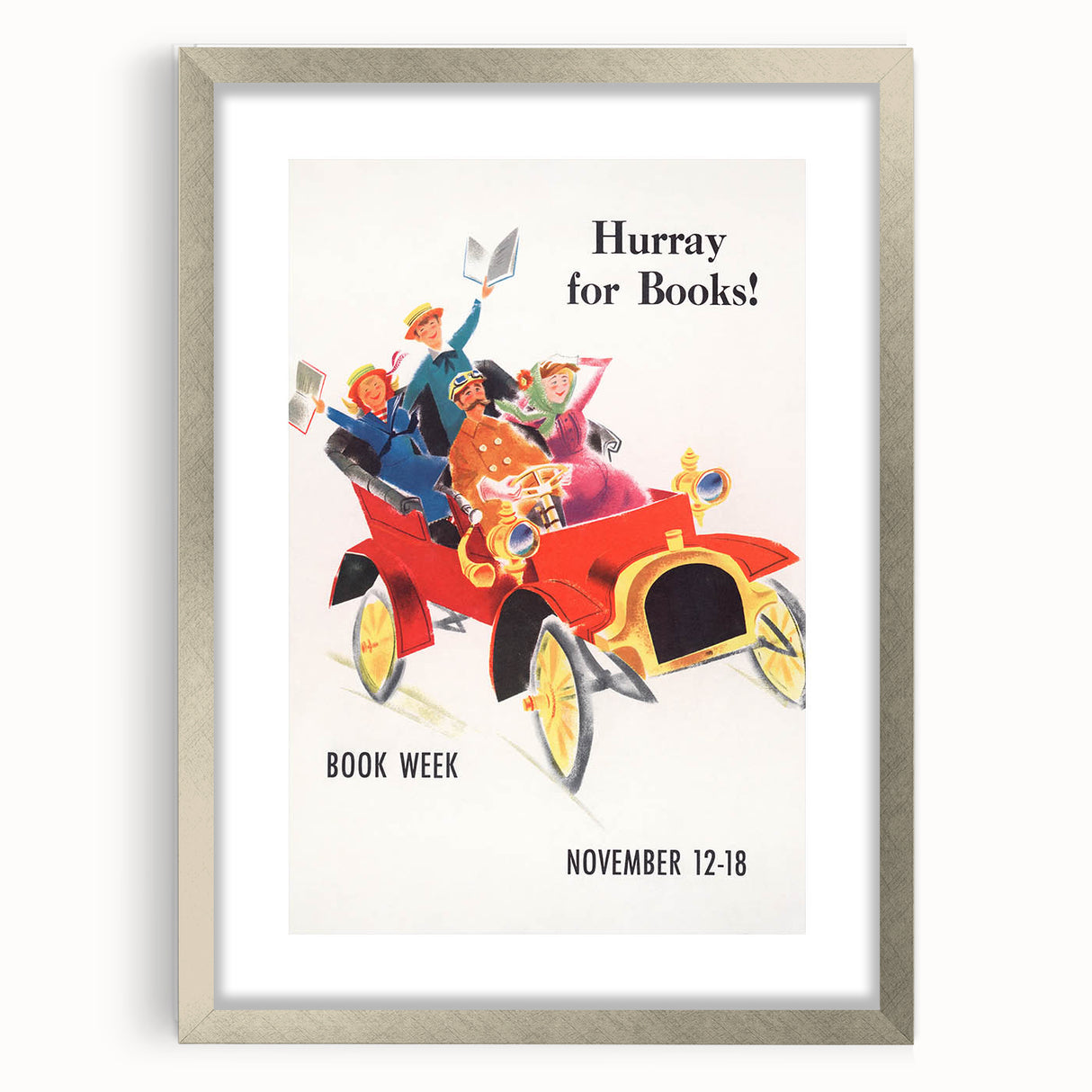 Vintage Book Week Poster – Hurray for Books Retro Art