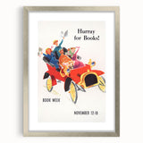 Vintage Book Week Poster – Hurray for Books Retro Art