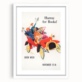 Vintage Book Week Poster – Hurray for Books Retro Art