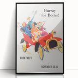 Vintage Book Week Poster – Hurray for Books Retro Art