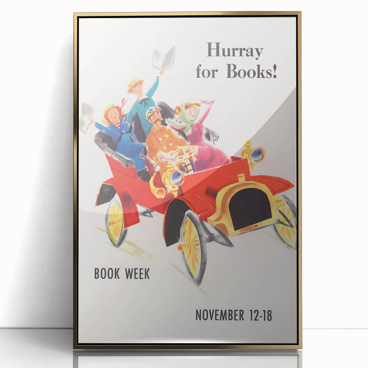 Vintage Book Week Poster – Hurray for Books Retro Art