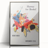 Vintage Book Week Poster – Hurray for Books Retro Art