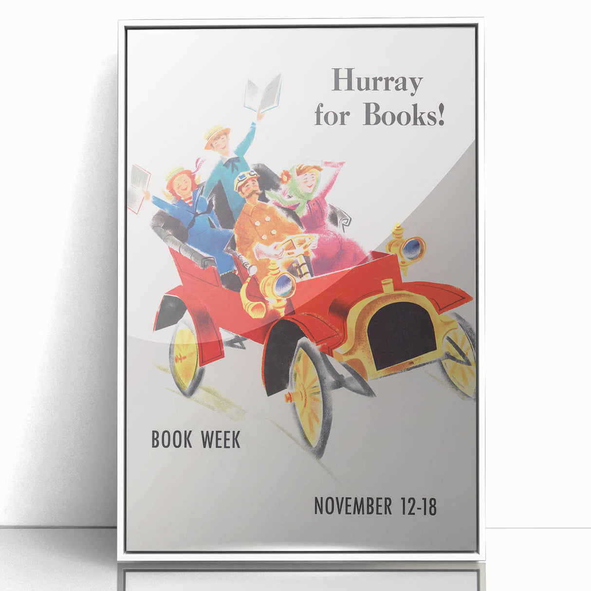 Vintage Book Week Poster – Hurray for Books Retro Art