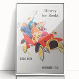 Vintage Book Week Poster – Hurray for Books Retro Art