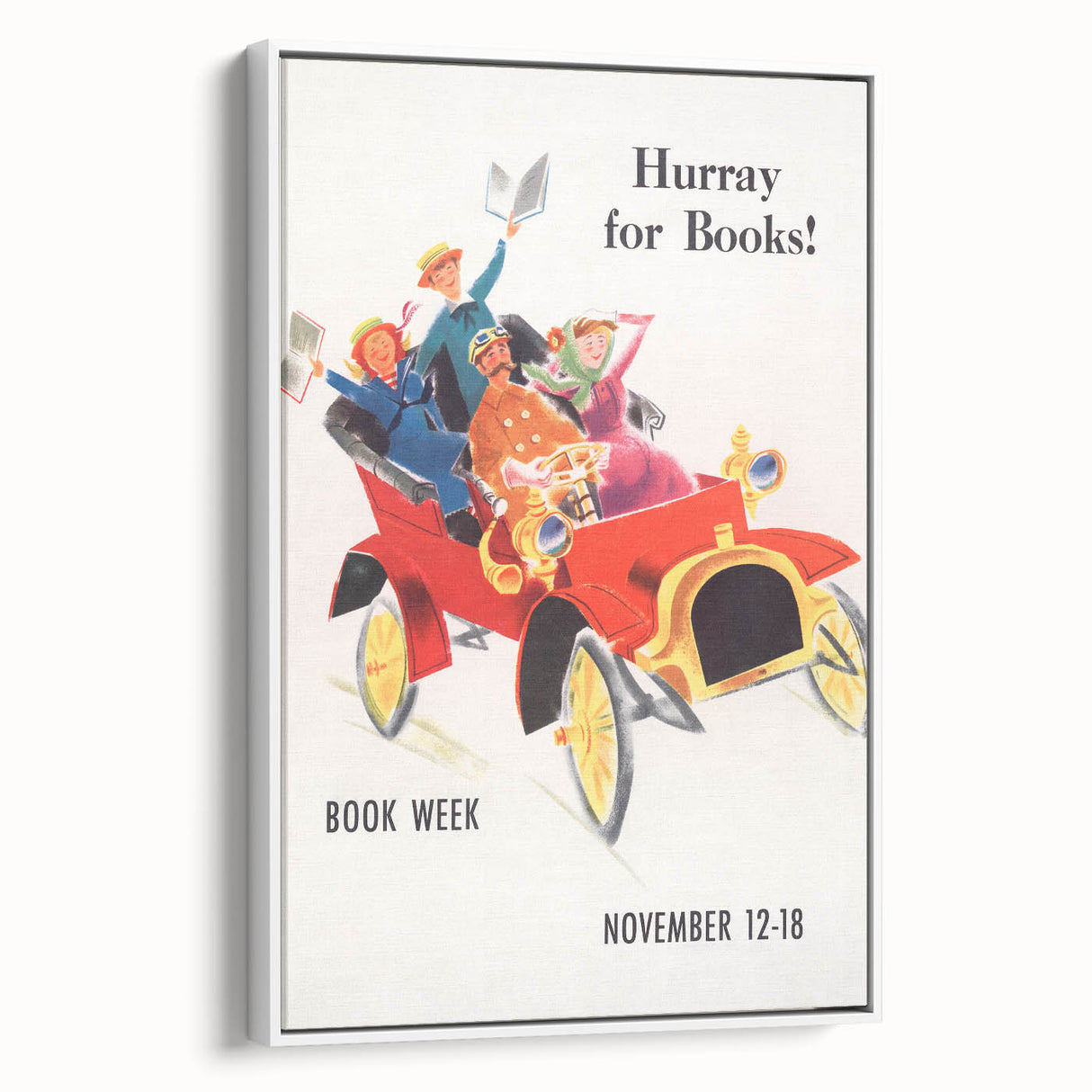 Vintage Book Week Poster – Hurray for Books Retro Art