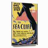 Vintage Sea Cliff Travel Poster – Retro Long Step to Sea Cliff Art