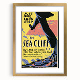 Vintage Sea Cliff Travel Poster – Retro Long Step to Sea Cliff Art