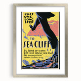 Vintage Sea Cliff Travel Poster – Retro Long Step to Sea Cliff Art