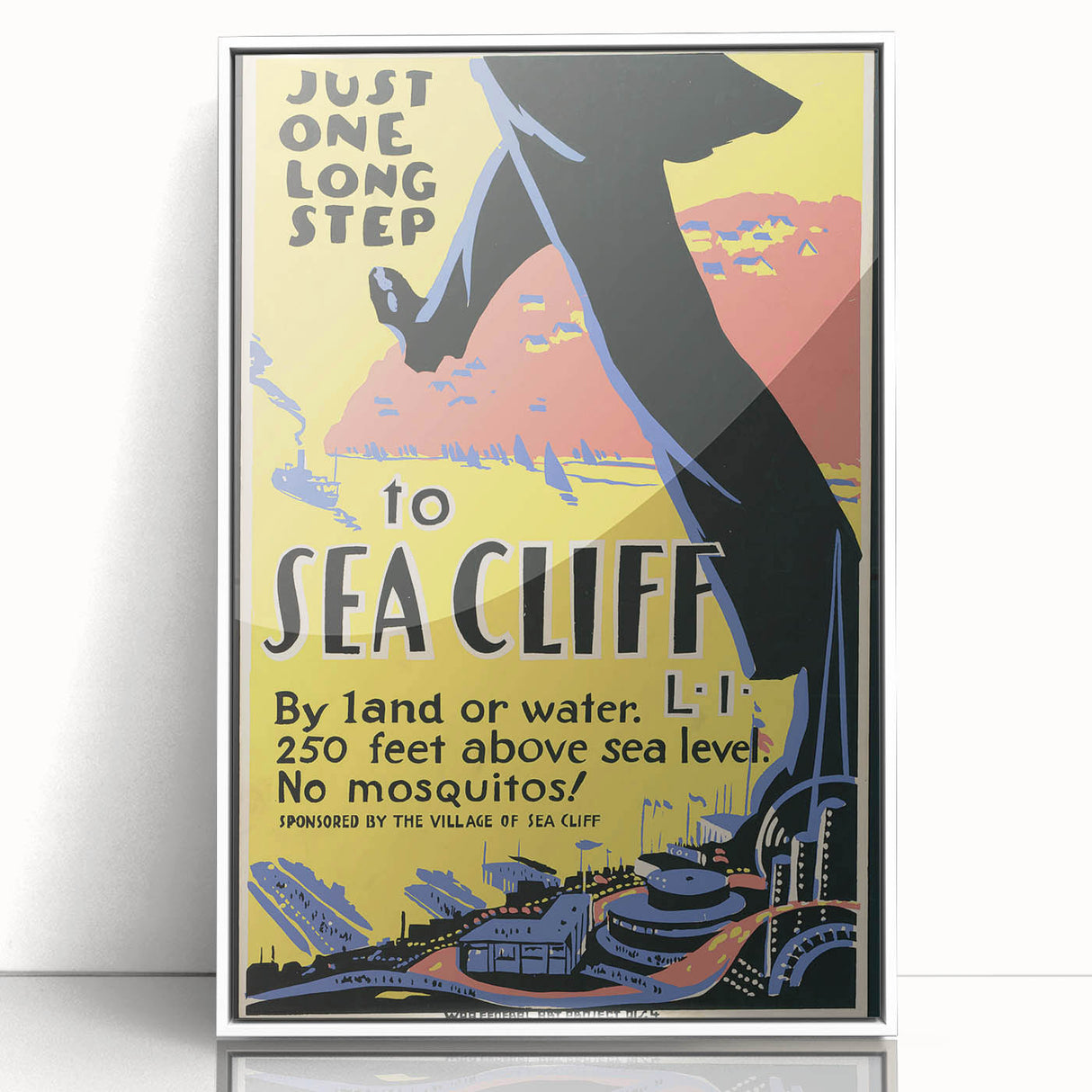 Vintage Sea Cliff Travel Poster – Retro Long Step to Sea Cliff Art