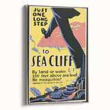 Vintage Sea Cliff Travel Poster – Retro Long Step to Sea Cliff Art