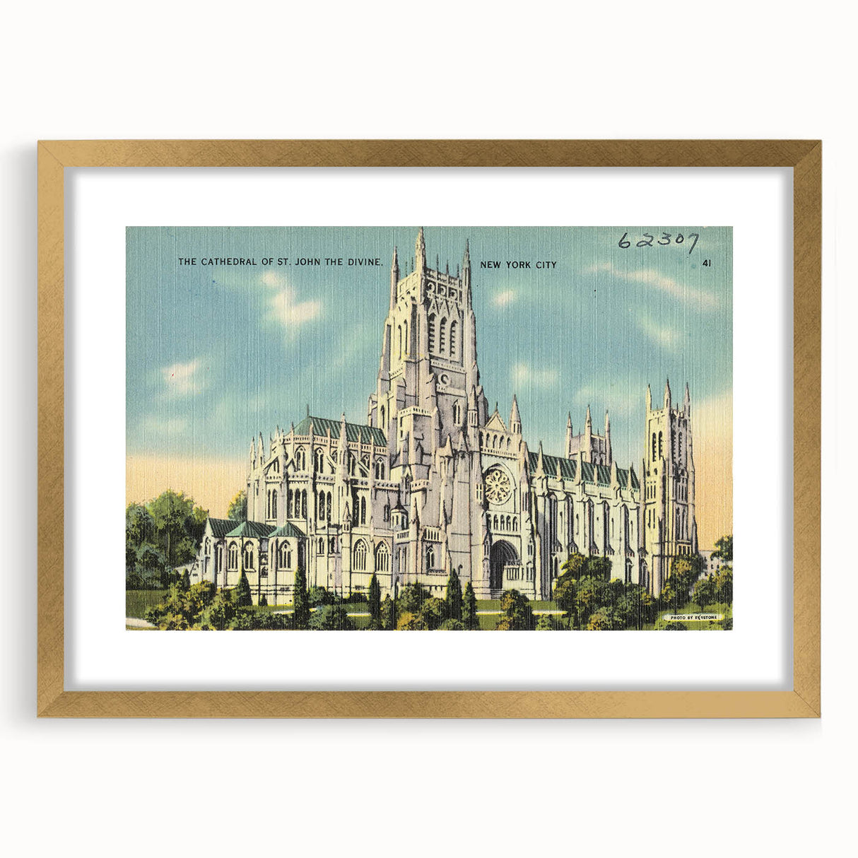 St. John Cathedral Poster – Vintage New York City Travel Art