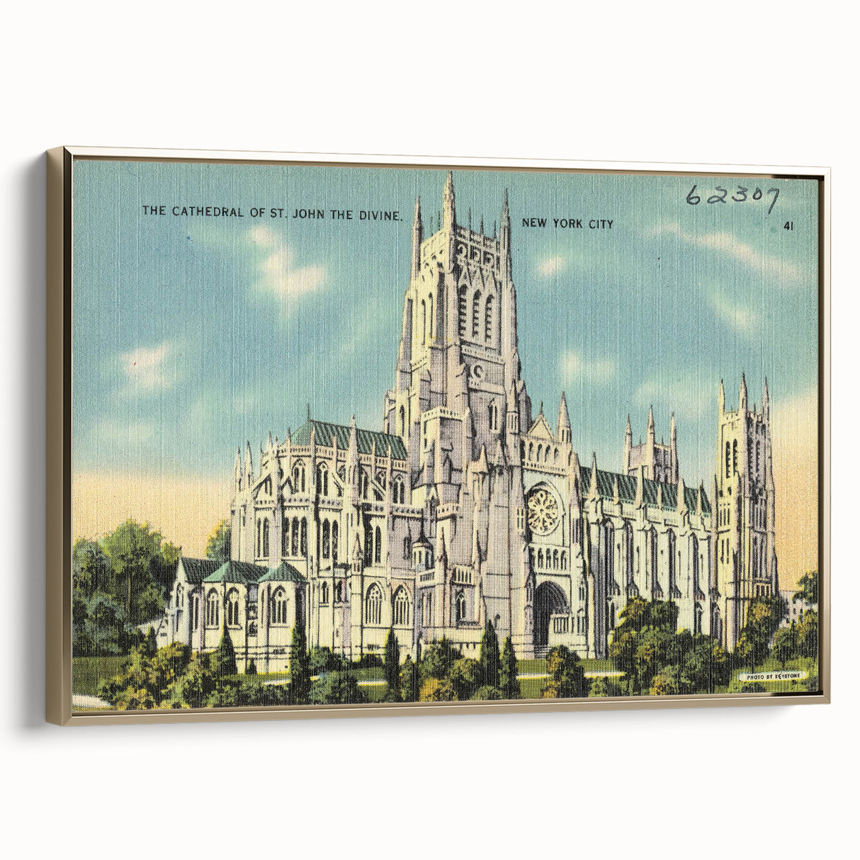 St. John Cathedral Poster – Vintage New York City Travel Art